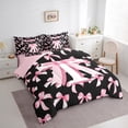 thumbnail image 3 of Manfei Personalized Initial T Bedding Comforter Set 7 Pieces for Preppy Child,Dreamy Princess Full Bedding Set Lightweight,Pink Ribbon Bow Knot Fitted Sheet Flat Sheet,Luxury Bedroom Decor, 3 of 8