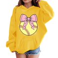 thumbnail image 4 of EnJoCho Girls Oversized Hoodie Softball Bow Graphic Pullover Hooded Sweatshirt Long Sleeve Front Pocket Casual Fall Winter School Sporty for Kids Teens, 4 of 5