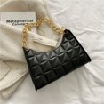 thumbnail image 3 of Bolso de mano con textura retro rombal para mujer, cadena de moda, pequeño bolso cuadrado, bolso de hombro portátil debajo del brazo, 3 of 6