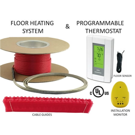 65 Sqft Warming Systems 120 V Electric Tile Radiant Floor Heating Cable with GFCI Protected Programmable