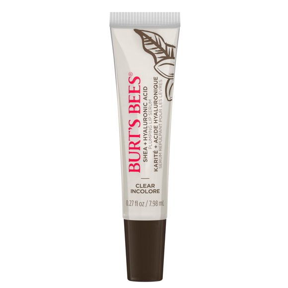Sérum repulpant pour les lèvres au karité de Burt’s Bees avec acide hyaluronique, produit de soin incolore d’origine naturelle pour les lèvres, 1 tube