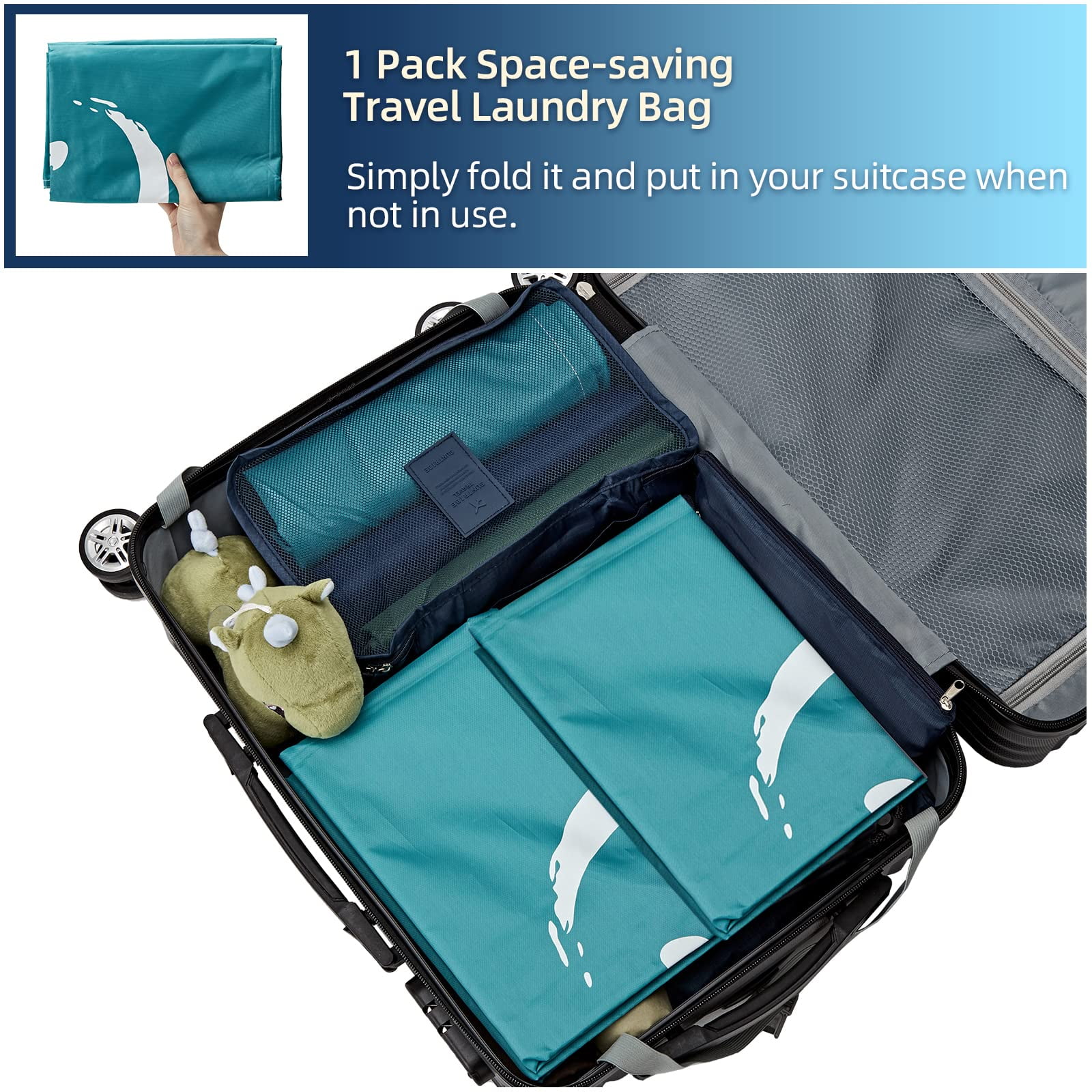 1 Big Clear Storage Bag XXL Clothes Laundry Travel Organizer Reusable 22x24  Case