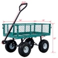 thumbnail image 3 of JOYFULIN Steel Garden Cart, 550LBS Heavy Duty Garden Wagon Cart with 10" All Terrain Tires, Mesh Removable Sides and 180°Rotating Handle, Metal Utility Wagon for Yard, Lawn, and Outdoor Use, Green, 3 of 7