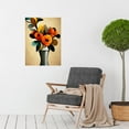 thumbnail image 2 of Abstract Autumn Field Flower Bouquet Silver Vase Orange Large Wall Art Poster Print Thick Paper 18X24 Inch, 2 of 4