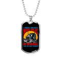 thumbnail image 1 of Driven More Miles In Reverse Trucker Dog Tag Stainless Steel or 18k Gold 24" Chain, 1 of 8