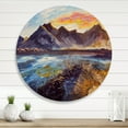 thumbnail image 2 of Impression Pink Sunset Over The Mountains By The Sea 11 in x 11 in Painting Art Prints, by Designart, 2 of 5