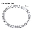 thumbnail image 3 of Pulsera de cadena cubana de acero inoxidable 316L para hombres y mujeres, Figaro, Metal Vintage, Vikingo, Kpop, Pulseras Emo, lindo regalo de joyería de lujo, 3 of 4