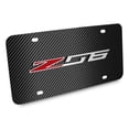 thumbnail image 2 of iPick Image for Chevrolet Corvette C7 Z06 3D Logo on Black Carbon Fiber Pattern Stainless Steel License Plate, Official Licensed, 2 of 5