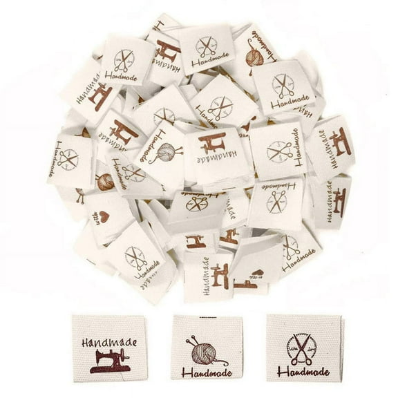 150Pcs Handmade Sew-on Woven Cloth Labels for Clothes Dolls Hats DIY