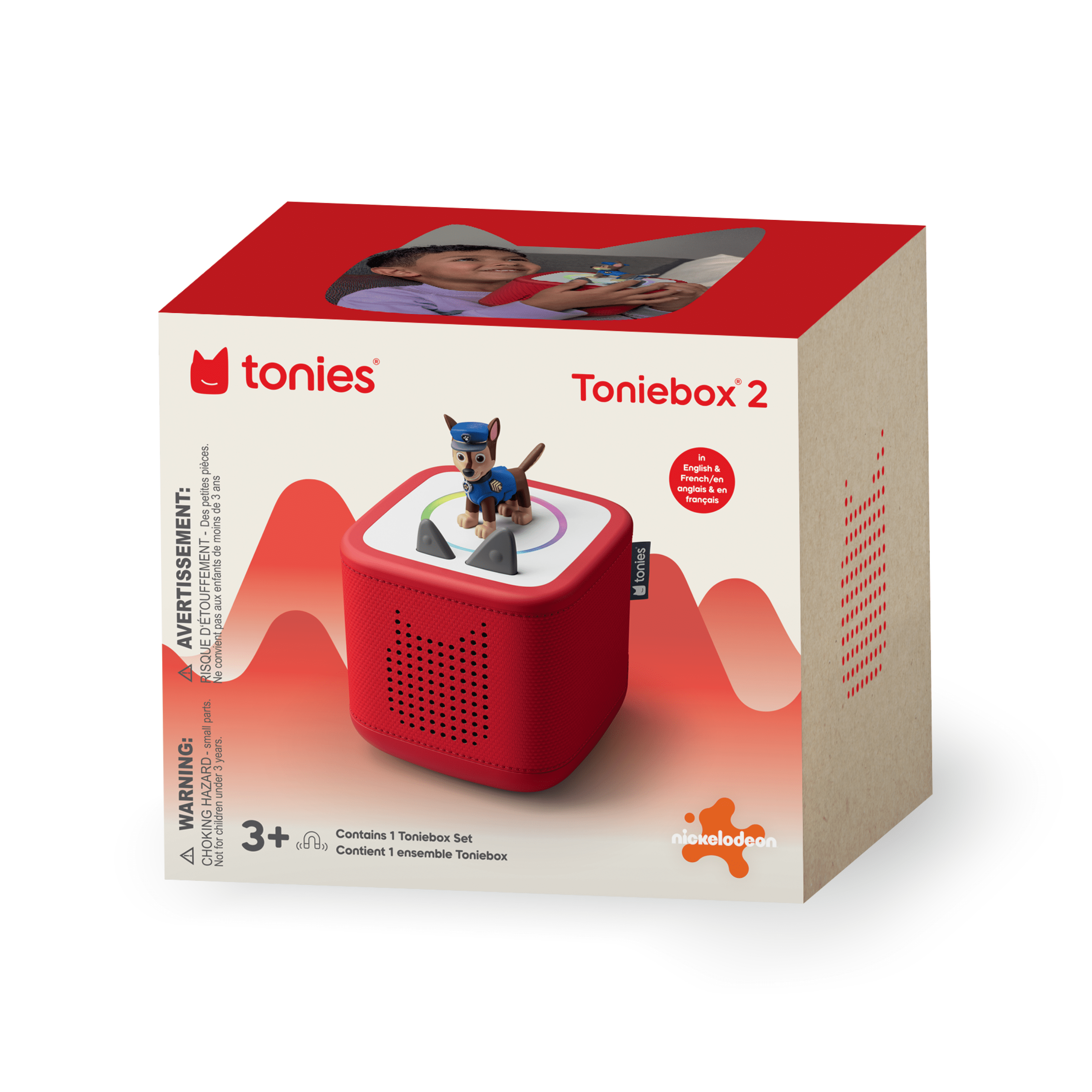 tonies PAW Patrol Toniebox 2 Starter Set - Sunset Red (Bilingual English and French)