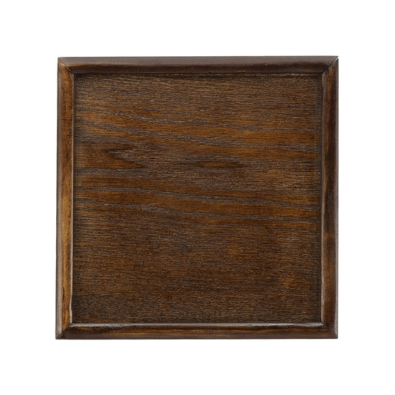 Uxcell Wooden Serving Tray, Square Decorative Platter for Serving Food and Drinks in Style Brown 7.1x7.1 Inch