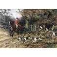thumbnail image 2 of Hardy, Heywood 24x18 White Modern Wood Framed Museum Art Print Titled - Calling Hounds Out of Cover, 2 of 4