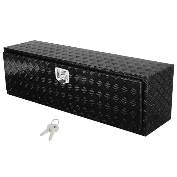VEVOR Underbody Truck Box, 60" x 17" x 18" Pickup Storage Box, Heavy Duty Aluminum Diamond Plate Tool Box with Lock and Keys,Waterproof Trailer Storage Box with T-Handle Latch for Truck,Van,Trailer