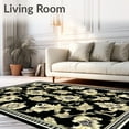 thumbnail image 2 of Flatwoven High Traffic Area Rug, Elegant Black Non Slip Floor Pair, Non Slip, Stain Resistant, Washable Area Rugs for Living Room, Bedroom(Black, 4X6), 2 of 8