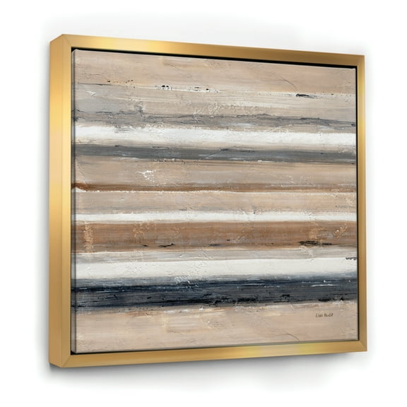 Designart ' Geometric Circle Natural Balance III ' MidCentury Modern Transitional Framed Canvas