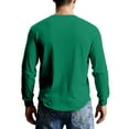 thumbnail image 6 of Men's Casual Knit Button Up Long Sleeve Henley Shirt, Top for Fall Winter, Layering Piece and Versatile Wardrobe Essential,Green,L, 6 of 9