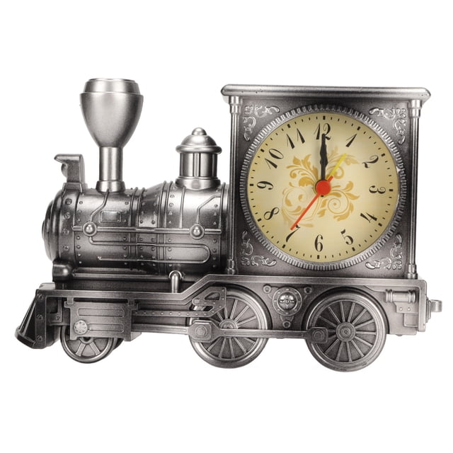 Reloj despertador vintage decorativo con pilas estilo tren reloj de escritorio retro para estudiantes, niños y personas mayores