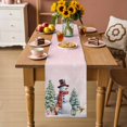 thumbnail image 2 of Pink Snowman Christmas Table Runner 120 Inches Long Farmhouse Dress Scarves, Xmas Tree Snowflake Gifts Dining Tablerunner for Coffee Table/Kitchen Island/Party Décor, 13" x 120", 2 of 8