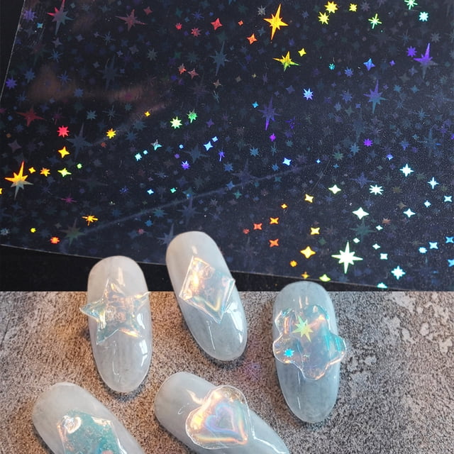 Pegatinas de uñas de la serie otoño e invierno en forma de estrella de cuatro puntas en forma de corazón de amor que cambia de Color 5 uds Wmkox8yii hjk4911