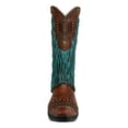 thumbnail image 3 of Rustic Western Country Faux Leather Cowgirl Boot Vase W/ Turquoise Frill Fringe, 3 of 6