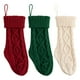 thumbnail image 5 of Matsuzay Calcetín de Navidad Calcetín de punto Bolsas de dulces de Santa Titular de regalo grande Decoración colgante de árbol de Navidad Kits de decoración para fiestas Verde Matsuzay HA000739-02, 5 of 6
