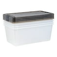 IRIS USA 4 Pack 91qt Large Plastic Storage Bin with Lid and Secure