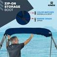 thumbnail image 6 of Knox T32G-G3 67-72 in. Universal 3 Bow Bimini Top Replacement Canvas & Detachable Sidewalls with Storage Boot, Navy Blue, 6 of 7