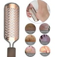 thumbnail image 2 of Raspador de pies de acero inoxidable, cuchillo de cuero, herramienta de masaje de pies, herramienta de pedicura para piel muerta, 2 of 4