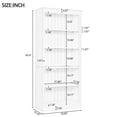 thumbnail image 3 of 83'' Tall Freestanding Storage Cabinet with LED Lights, Adjustable Shelves Luxurious Wood Display Case for Collectibles, Living Room Office Organizer, Black, 3 of 9