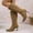Khaki, variant on Women Pointed Toe Side Zipper Stiletto Knee High Boots Solid Color Faux Suede Elegant Fall Winter Boots Multi Color US Size 4.5 To 8.5 Khaki