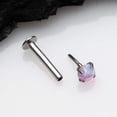 thumbnail image 3 of Fire Opal Prong Set Top Threadless Push-In Steel Labret, 3 of 4