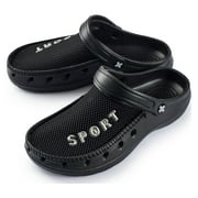 Roxoni Men's Waterproof Rubber Clog Sandals with Mesh Upper -sizes 8 to 12 -style #1266