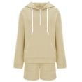 thumbnail image 2 of Track Suits for Women Set Long Sleeve Half Zip Hoodie and Shorts 2 Piece Matching Set Sweat Shorts Sets Spring Fall Outfits, 2 of 4