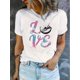 thumbnail image 1 of Camiseta básica para mujer verano SuaveWomen'S Fashion Casual Short Sleeve T-Shirt with Alphabet Pattern Print, Medium Stretch Polyester, Comfortable Summer Top for All SeasonsFather's Day, Mother's, 1 of 7