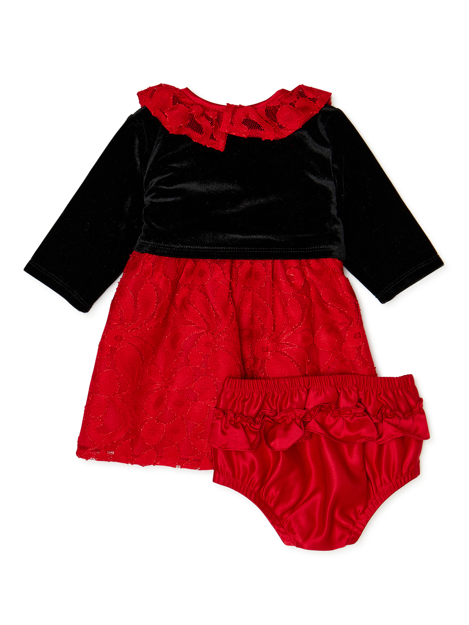 Wonder Nation Toddler Girls Lace Christmas Dress & Velvet Shrug, 2-Piece Set, Sizes 2T-5T - image 2 of 5