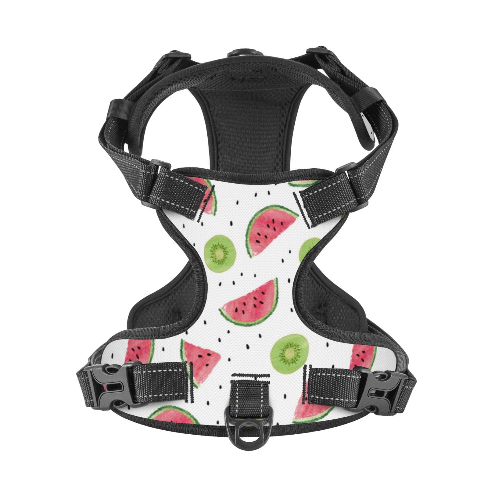 Kdxio Watermelon And Kiwi Print No Pull Dog Harness Adjustable Reflective Oxford Easy Control Medium Large Dog Harness for Training and Everyday-Small