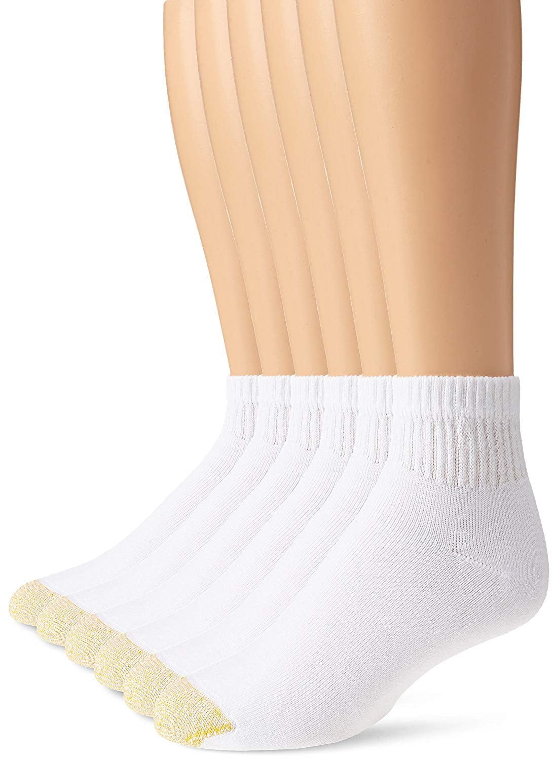 6 Pair Sock Size 10-13 Gold Toe Men's White Cotton Crew Athletic Sock 