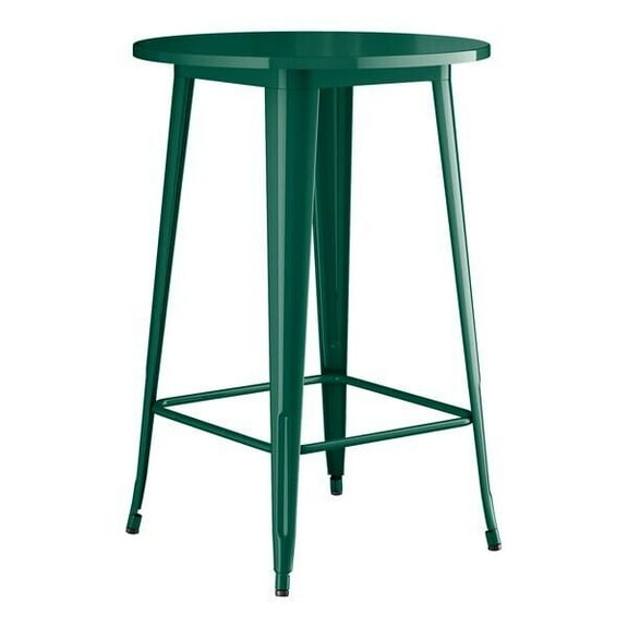30'' Round All Weather Emerald Metal Restaurant Patio Bar Height Table For Indoor or Outdoor Use
