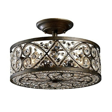Elk Lighting 11286 4 Amherst Light Crystal Semi Flush Mount Elk Lighting 11286 4 Amherst Light Crystal Semi Flush Mount Ceiling Fixture