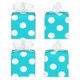 thumbnail image 2 of Fotbe Aqua And White Polka Dot Porta Pañuelos Decorativo de Cuero, Caja Cuadrada Moderna para Pañuelos Faciales, Organizador y Dispensador 5x5x5'', 2 of 7