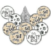 Puppy Dog Birthday Party Favor Stickers - 180 Count - Paw Print - Distinctivs