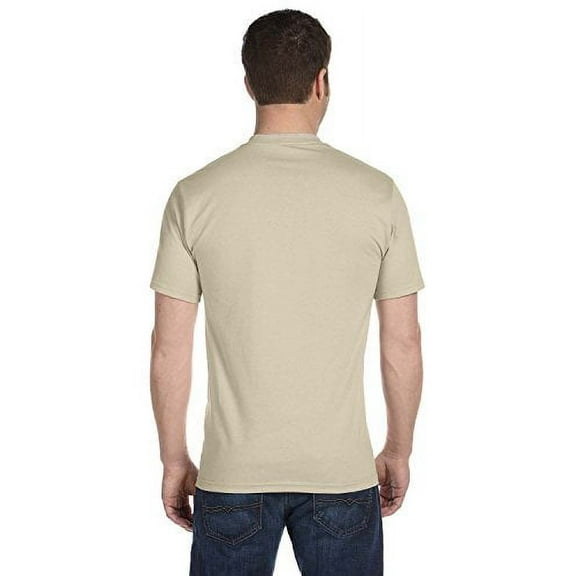 Hanes Beefy-T Men`s Short-Sleeve T-Shirt - Best-Seller! (Pack of 4) (2 Sand / 2 Black)