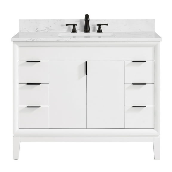 Avanity Emma-Vs43-E Emma 42" Free Standing Single Basin Vanity Set - White