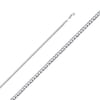 24 in. 14K White Gold 2.7 mm Regular Concave Cuban Chain