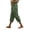 RA150_Green, variant on Women's Cotton Linen Capri Pants with Lace Trim Casual Drawstring Elastic Waist Pants Summer Lightweight Cropped Trousers with Pockets Khaki L