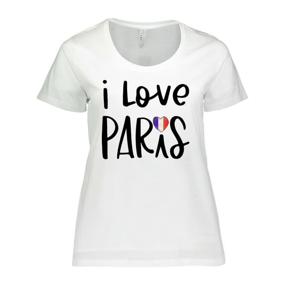 Inktastic I Love Paris French Flag Heart Women's Plus Size T-Shirt
