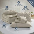 thumbnail image 3 of Virtu California King Comforter Set, Bed In A Bag 7 Pc Pleated Bedding Set, Beige, 3 of 10
