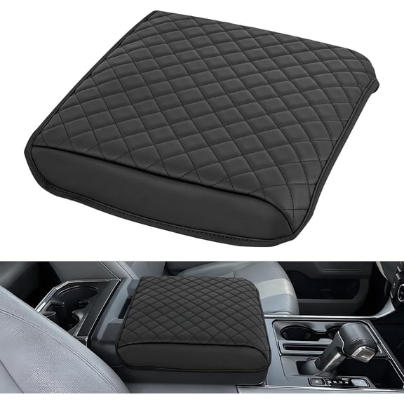 Nilight Center Console Cover Compatible with Ford F150 2021-2026 Accessories Nappa Leather Armrest Cover for Car Waterproof Anti-Scratch Middle Console Cushion (Only fit for Work Surface Console)