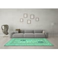 thumbnail image 3 of Ahgly Company Machine Washable Indoor Round Persian Turquoise Blue Traditional Area Rugs, 8' Round, 3 of 4