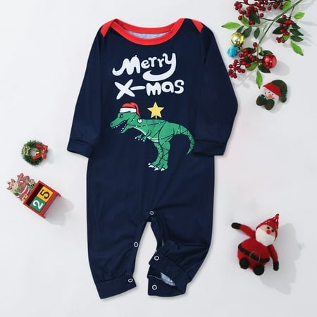 

Uorcsa Fashion Casual Comfy Christmas Pajamas Print Funny Baby Parent-child clothing Black